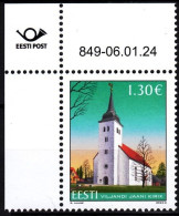 ESTONIA 2024-02 ARCHITECTURE RELIGION: Church. Data CORNER, MNH - Iglesias Y Catedrales
