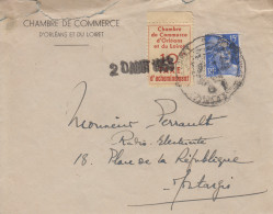 Enveloppe   FRANCE    Gréve   CHAMBRE  DE  COMMERCE  DU   LOIRET     ORLEANS    1953 - Dokumente