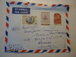 CYPRUS    COVER 1988 POSTED GREECE  INCLUSED LETTER - Otros & Sin Clasificación