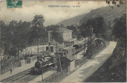 Serrières La Gare 1910 Locomotive à Vapeur Animation - Serrières