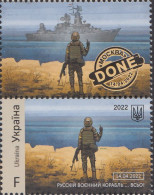 Ukraine MiNr. 2036 + Zf Russisches Kriegsschiff  - Ukraine