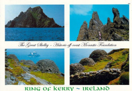1 AK Irland * Great Skellig - Mit Den Bienenkorbhütten Der Treppe Zum Kloster Und Little Skellig - UNESCO Weltkulturerbe - Kerry