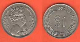 Singapore 1 $ Dollar 1972 Nickel  Coin         C 7 - Singapur