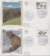 Andorra Pair On Silk FDCs - Environment & Climate Protection