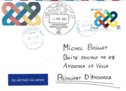 Italie. Europa 2023, Sur Lettre à Andorra, Avec Timbre à Date Arrivée - 2021-...: Marcophilia