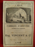 PUB 1884 - Liqueur Berland 86 Poitiers, Absinthe E Vincent 69 Lyon, Mouton & Colomb 69 Lyon, Bitter Latard - Publicités