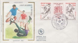 Andorra Pair On Silk FDC - 1982 – Espagne