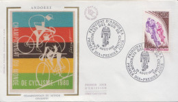 Andorra Stamp On Silk FDC - Ciclismo