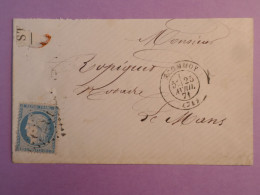 DK 20 FRANCE BELLE  LETTRE   1871 PETIT BUREAU  CONMOY  +CERES 20C SIEGE +  AFF. INTERESSANT +++ + - 1849-1876: Periodo Classico