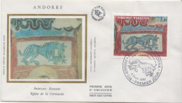 Andorra Stamp On Silk FDC - Religieux