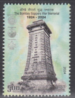 INDIA 2024 LOT Of 10 STAMPS) BOMBAY SAPPERS MEMORIAL,  MILITARIA, 10 Stamps, MNH(**) - Nuevos