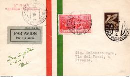 1930 Venezia/Firenze Del 23.7.30 - Aerogramma Con I° Volo Speciale - Poststempel (Flugzeuge)