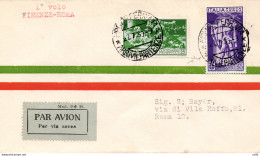 1930 Firenze/Roma Del 22.7.30 - Aerogramma Inoltrato Con I° Volo - Storia Postale (Posta Aerea)