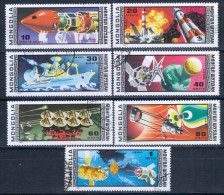 Mongolia 1977 Mi# 1082-1088 Used - 11th Anniv. Of Intercosmos Program / Space - Mongolei