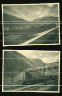 2x Orig. Foto 1938 Bellinzone Bellinzona Kanton Tessin  Aus Fahrendem Zug, Eisenbahn Schienen Ortspartie - Bellinzone