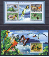 St Tome E Principe 2007 Animals & Butterflies Sheet Set Y.T. 2218/2221+BF 374 ** - Sao Tome Et Principe