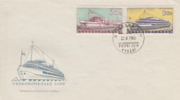Enveloppe   FDC   1er  Jour   TCHECOSLOVAQUIE     Navires   1960 - FDC
