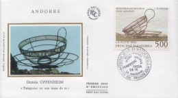 Andorra Stamp On Silk FDC - Scultura