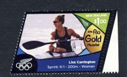 Nouvelle Zélande NZ Jeux Olympiques De Rio 2016 Kayak K1 200m Lisa Carrington Médaille D'or - Kano