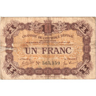 France, Epinal, 1 Franc, 1920, TB, Pirot:56-14 - Handelskammer