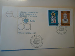 CYPRUS  FDC   1980 EUROPA  PEOPLES - Covers & Documents