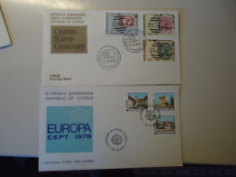 CYPRUS 2  FDC   1978 EUROPA  PEOPLES  STAMPS 1980 - Lettres & Documents