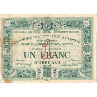 France, Evreux, 1 Franc, 1921, Chambre De Commerce, TB, Pirot:57-17 - Camera Di Commercio