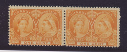2x Canada Victoria Jubilee M Stamps: Pair #51-1c MNH Fine Guide Value = $40.00 - Neufs