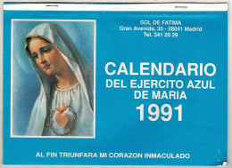 Calendario Del Ejército Azul De María 1991. Completo - Altri & Non Classificati