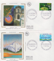 Andorra Pair On Silk FDCs - 1994