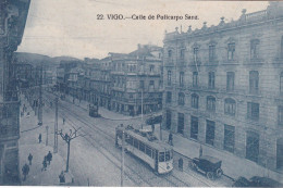 POSTCARD SPAIN ESPAÑA  -  GALICIA - VIGO - CALLE DE POLICARPO SANZ - TRAM - TRAMWAY - Pontevedra