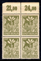 GERMANY BERLIN-BRANDENBURG - 1945 30PF OAK TREE STAMP X 4 WITH MARGIN FINE MNH ** - Berlin & Brandenburg