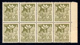 GERMANY BERLIN-BRANDENBURG - 1945 30PF OAK TREE STAMP IN BLOCK OF 10 WITH MARGIN FINE MNH ** - Berlín & Brandenburgo