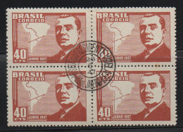 Brazil 1947 First Day Cancel On Block Of 4 - Ungebraucht