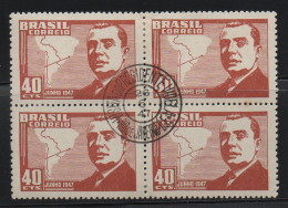 Brazil 1947 First Day Cancel On Block Of 4 - Nuevos