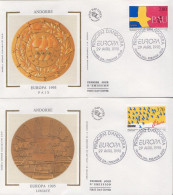 Andorra Pair On Silk FDCs - 1995