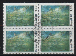 Brazil 1977 First Day Cancel On Block Of 4 - Unused Stamps