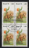 Brazil 1978 First Day Cancel On Block Of 4 - Unused Stamps
