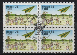 Brazil 1978 First Day Cancel On Block Of 4 - Unused Stamps