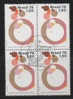 Brazil 1978 First Day Cancel On Block Of 4 - Neufs