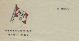 NAVIGATION ENTETE MESSAGERIES MARITIMES « A Bord » PAPIER A LETTRE VIERGE B.E. V.SCANS - 1900 – 1949