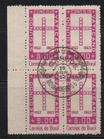 Brazil 1963 First Day Cancel On Block Of 4 - Neufs