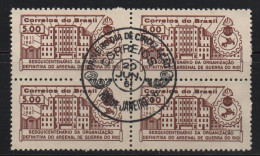 Brazil 1961 First Day Cancel On Block Of 4 - Unused Stamps