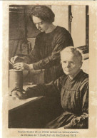 Marie Curie Et Sa Fille Irene Au Laboratoire De Chimie- Cpm - Prix Nobel