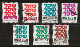 Israël 1980-1981 N°Y.T. ;  7 Valeurs Série 771 à 784 Obl. - Usati (senza Tab)