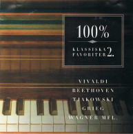 100% Klassiska Favoriter 2 - Vivaldi, Beethoven, Bruch, Grieg, Tjakowski, Wagner. CD - Classique