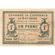 France, Bayonne, 1 Franc, 1915, Chambre De Commerce, TB+, Pirot:21-13 - Chambre De Commerce