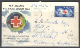 New Zealand. Stamp Sc. B56 On Air Mail Letter, Sent From Dunedin On 3.01.1959 To Australia - Brieven En Documenten