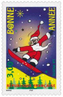 France 1998 N°YT 3200 MNH ** Bonne Année (Père Noël Sur Surf - Fond Violet) - Ungebraucht