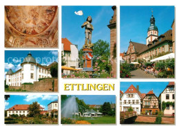 73226325 Ettlingen Fresken Schloss Brunnenfigur Strassencafes Kirche Parkanlage  - Ettlingen